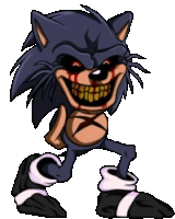 a cartoon of a scary sonic the hedgehog with blood on his face