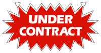 a red sign that says under contract in white