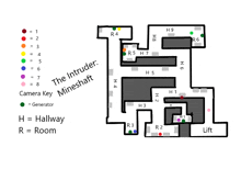 a map of the intruder mineshaft has a camera key