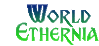 a green and blue logo for world ethernia on a white background