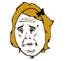 a cartoon of a woman 's face with a sad look on her face