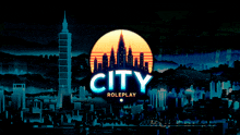 a poster for city roleplay shows a city skyline