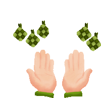 a cartoon illustration of a pair of hands reaching up towards a few green squares