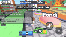 a screenshot of a video game that says fondi at the top