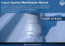 an advertisement for liquid applied membranes market shows a picture of a roof