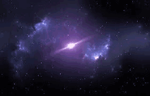 an artist 's impression of a galaxy in deep space with a purple star in the middle .