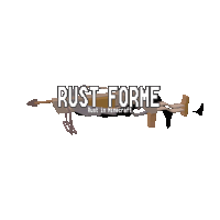 a logo for rust forme rust in minecraft is shown