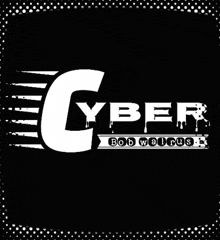 a black and white cyber bob walrus logo on a black background