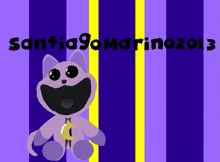 a purple and yellow striped background with santa9omarino2013 written on it