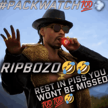 rip bozo rest in piss you won 't be missed