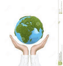 a person is holding a globe in their hands .