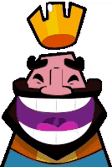 a cartoon king with a crown on his head is smiling