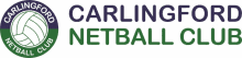 a logo for carlingford netball club with a volleyball