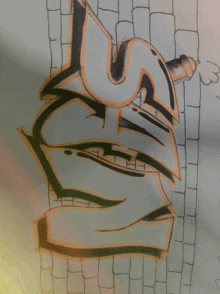 a drawing of the letter s with a pencil