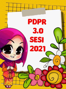 pdpr 3.0 sesi 2021 is written on a yellow background