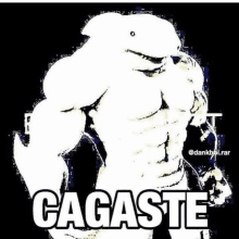 a black and white image of a man with the word cagaste on it