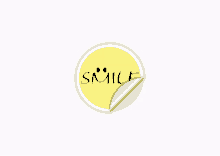 a sticker with a smiley face and the word smile on it