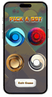 a phone displays a pick a dot game