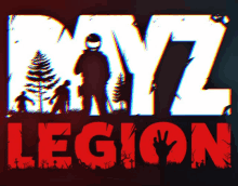 a poster for a video game called dayz legion with zombies and trees