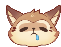 a drawing of a fox with a tear coming out of its mouth