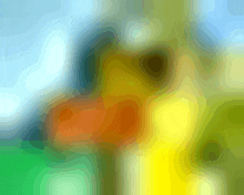 a blurry picture of a yellow and orange flower with a green background .