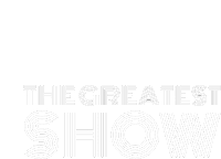 a logo for the greatest show on a white background .