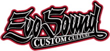 a logo for evo sound custom culture is shown