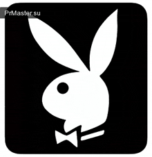 a white playboy bunny with a bow tie is on a black background