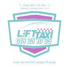 a blue and purple logo for lift taxi