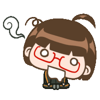 a cartoon drawing of a girl wearing glasses with a smoke coming out of her mouth