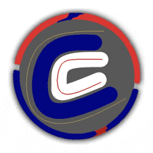 a blue and red circle with the letter c inside