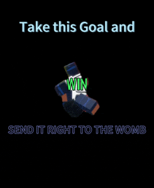 a poster that says take this goal and win