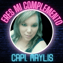 a neon sign that says eres mi complemento on it