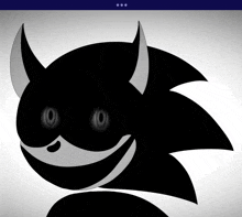 a silhouette of a cartoon character with horns and a smile