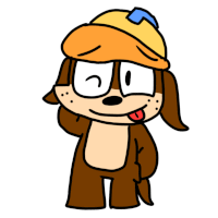 a cartoon drawing of a dog wearing glasses and a hat