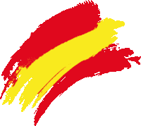 a brush stroke of red and yellow paint on a white background