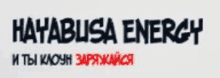 the word hayabusa energy is written in black and red on a white background