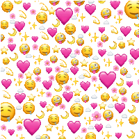 a seamless pattern of pink hearts and smiley faces