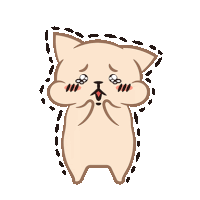 a cartoon drawing of a cat with a sad look on his face