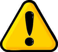 a yellow triangle with a black exclamation point on it