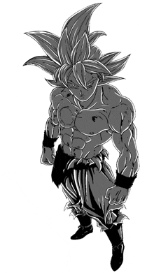 a black and white drawing of a muscular looking cartoon character