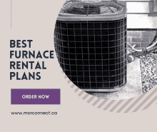 an advertisement for furnace rental plans with a picture of a furnace