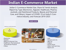 indian e-commerce market size share & trends analysis report by type electronics apparel healthcare pharmaceuticals and nutritional products