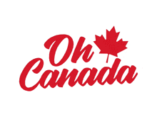 a logo for oh canada with a maple leaf