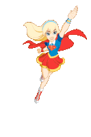 a cartoon of a girl dressed as supergirl