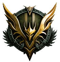 a gold and black emblem with a knight 's head on it