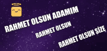 a purple background with the words rahmen olsun adamim