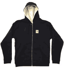 a black hoodie with a white sherpa lining