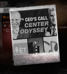 a poster that says " ceo 's call center odyssey " on the top