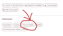 a screenshot of a website with a red circle around a button that says " fas da apple "